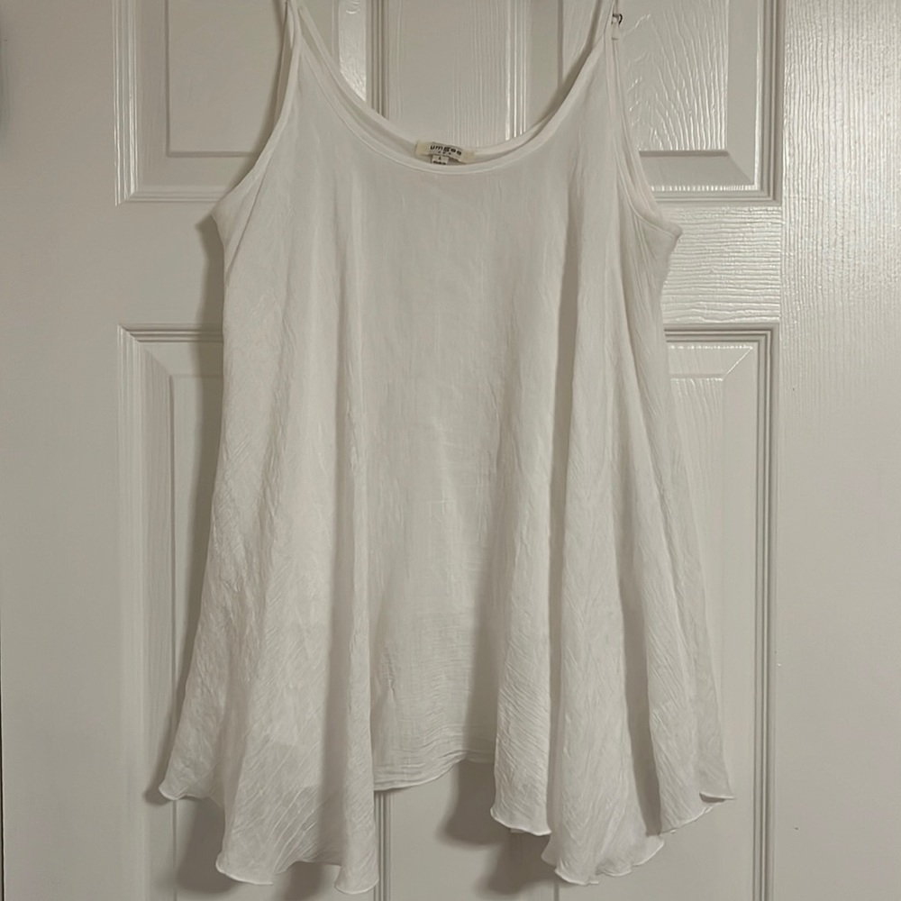 White Dressy Flowy Tank Top